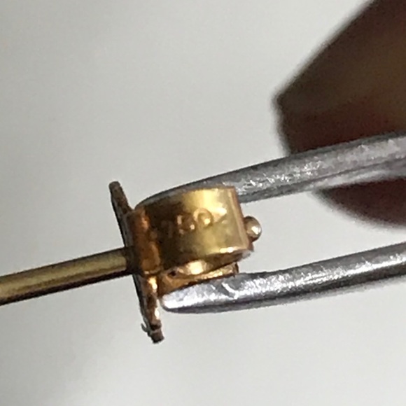 18k Tri-Color earrings - Picture 3 of 4